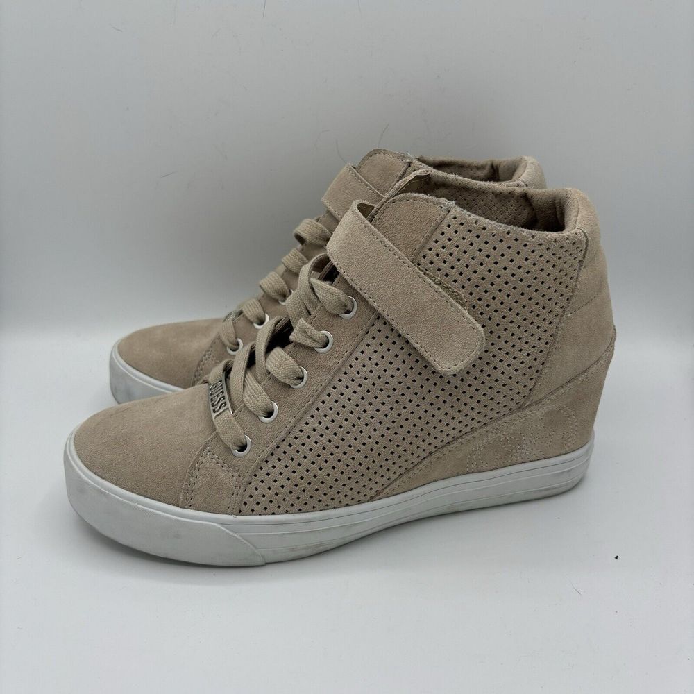 Guess‎ Ankle Sneakers Women Sneakers Biege Breathable, Size 9M